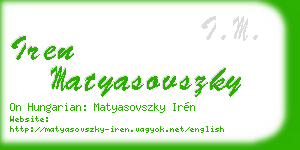 iren matyasovszky business card
