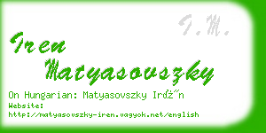iren matyasovszky business card